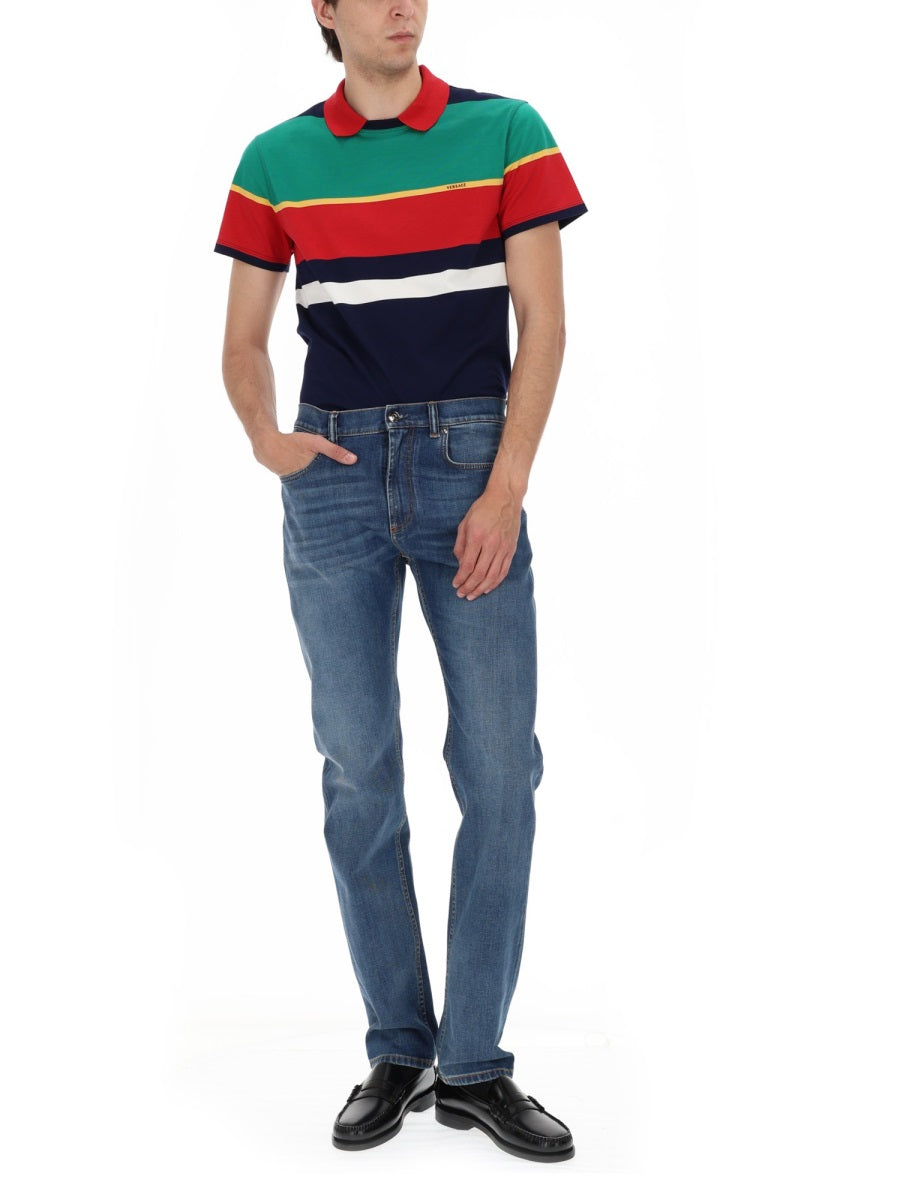 Multicolor Horizontal Stripes Polo Shirt
