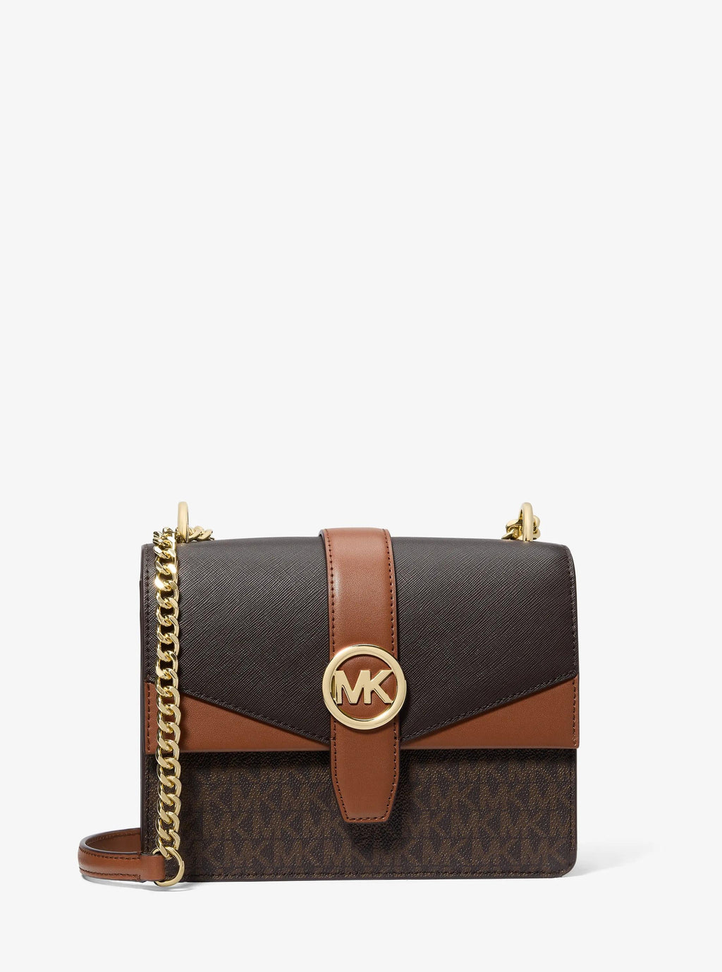 Greenwich Small Color-Block Signature Logo Crossbody Bag
