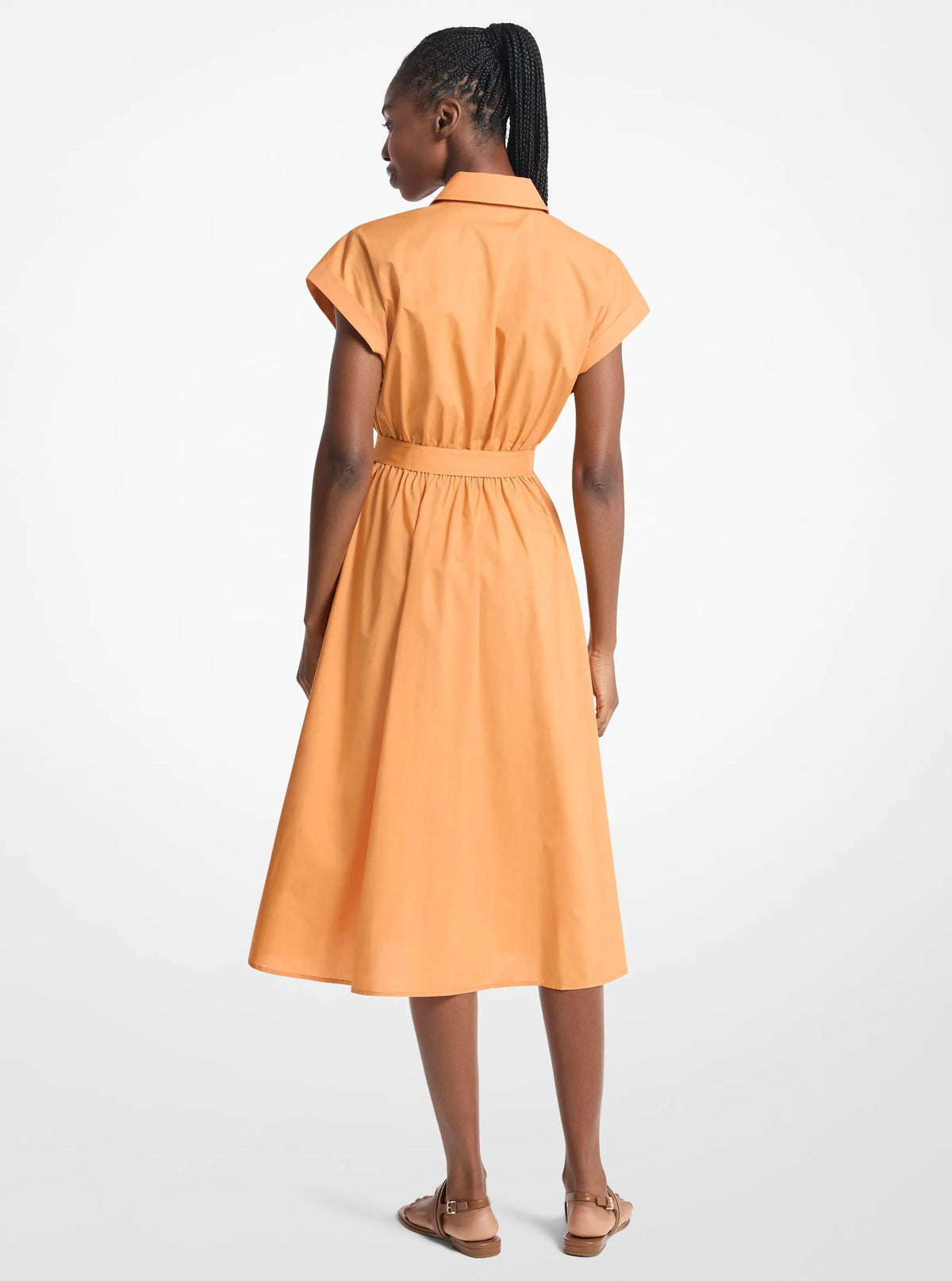 Cotton Poplin Midi Dress