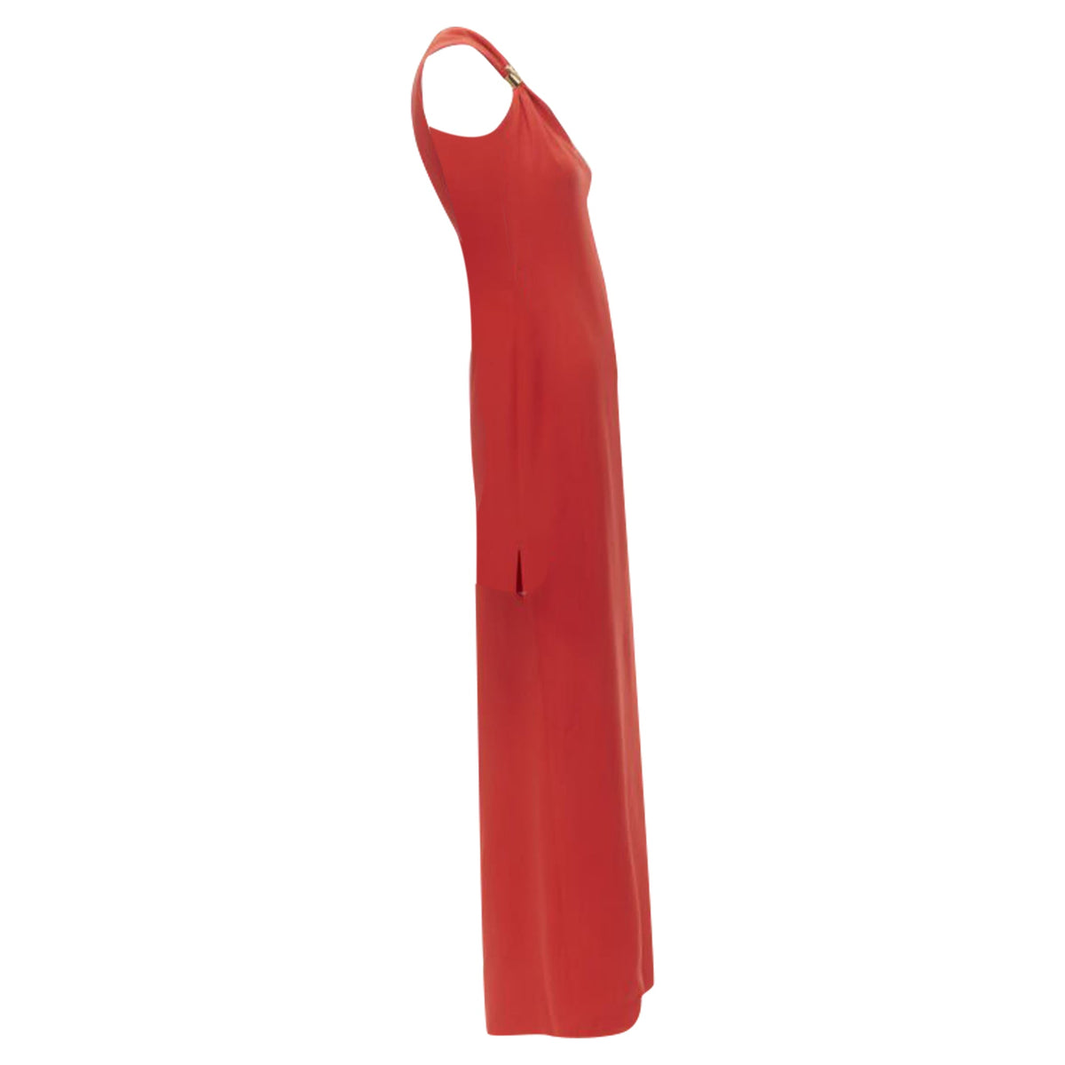 Versace silk VirtV clasp one shoulder gown dress