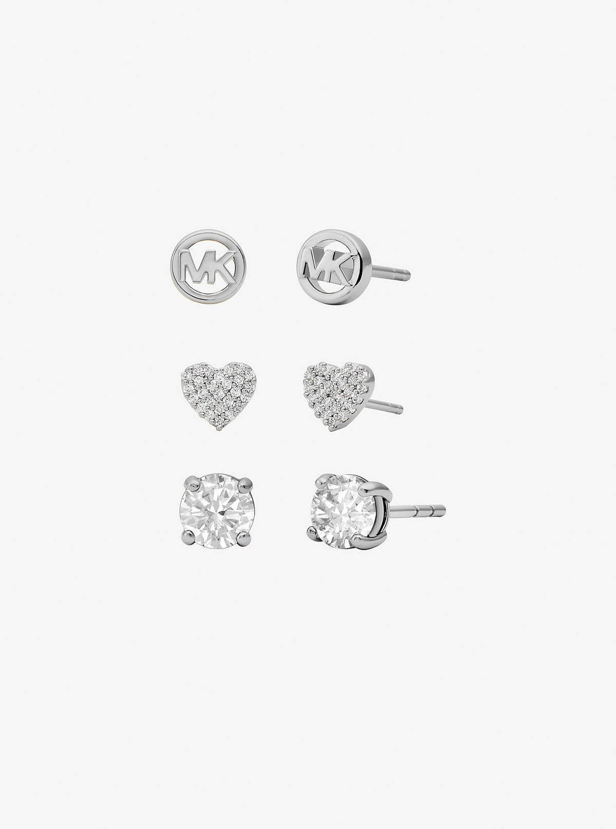 3-Piece Cubic Zirconia Stud Earrings Gift Set