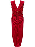 Viscose-Jersey Deep V-Neck Midi Gown
