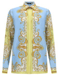 Gold Baroque Central Medallion Silk Shirt