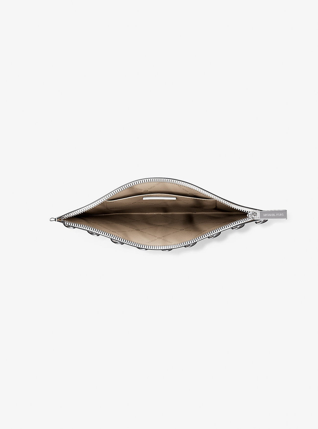 Jet Set Large Studded Pebbled Leather Wristlet