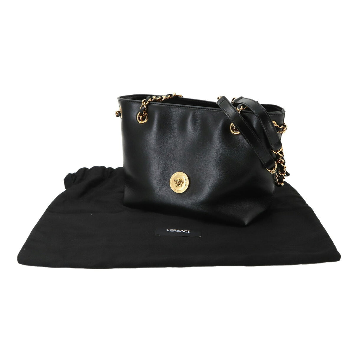 Versace Leather Handbag Shoulder Bag (Pre-Owned)