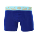 Men's Long Trunk With Greca In Bluette+Splash