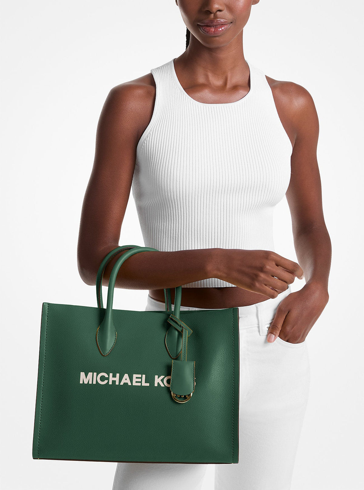 Mirella Medium Pebbled Leather Tote Bag