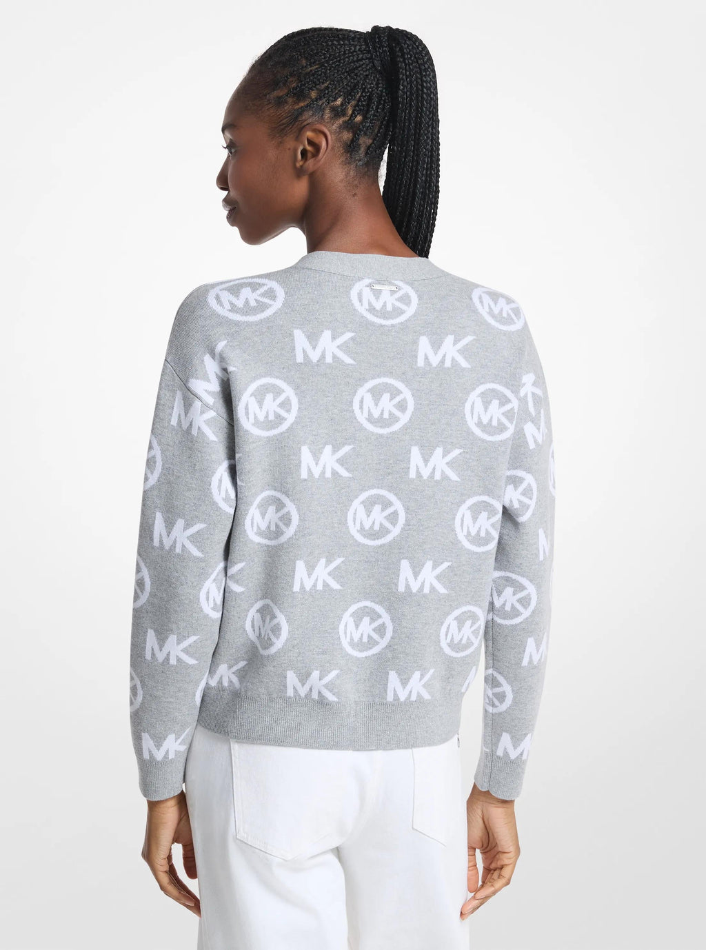 Logo Jacquard Cotton Blend Cardigan
