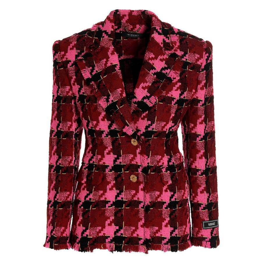 Versace Medusa Tweed Check Blazer