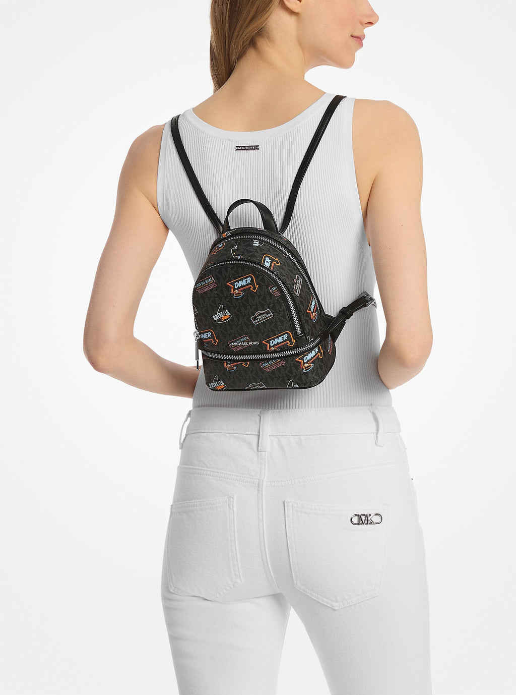 Rhea Extra-Small Printed Signature Logo Backpack