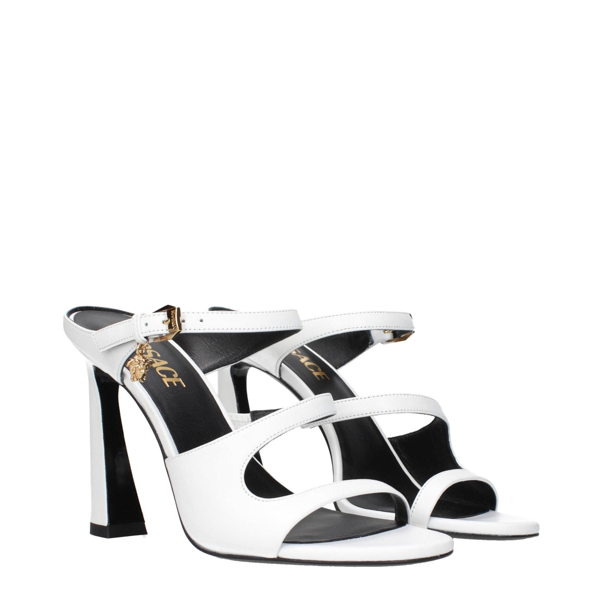 Versace Leather Stiletto Heel Women's Sandals