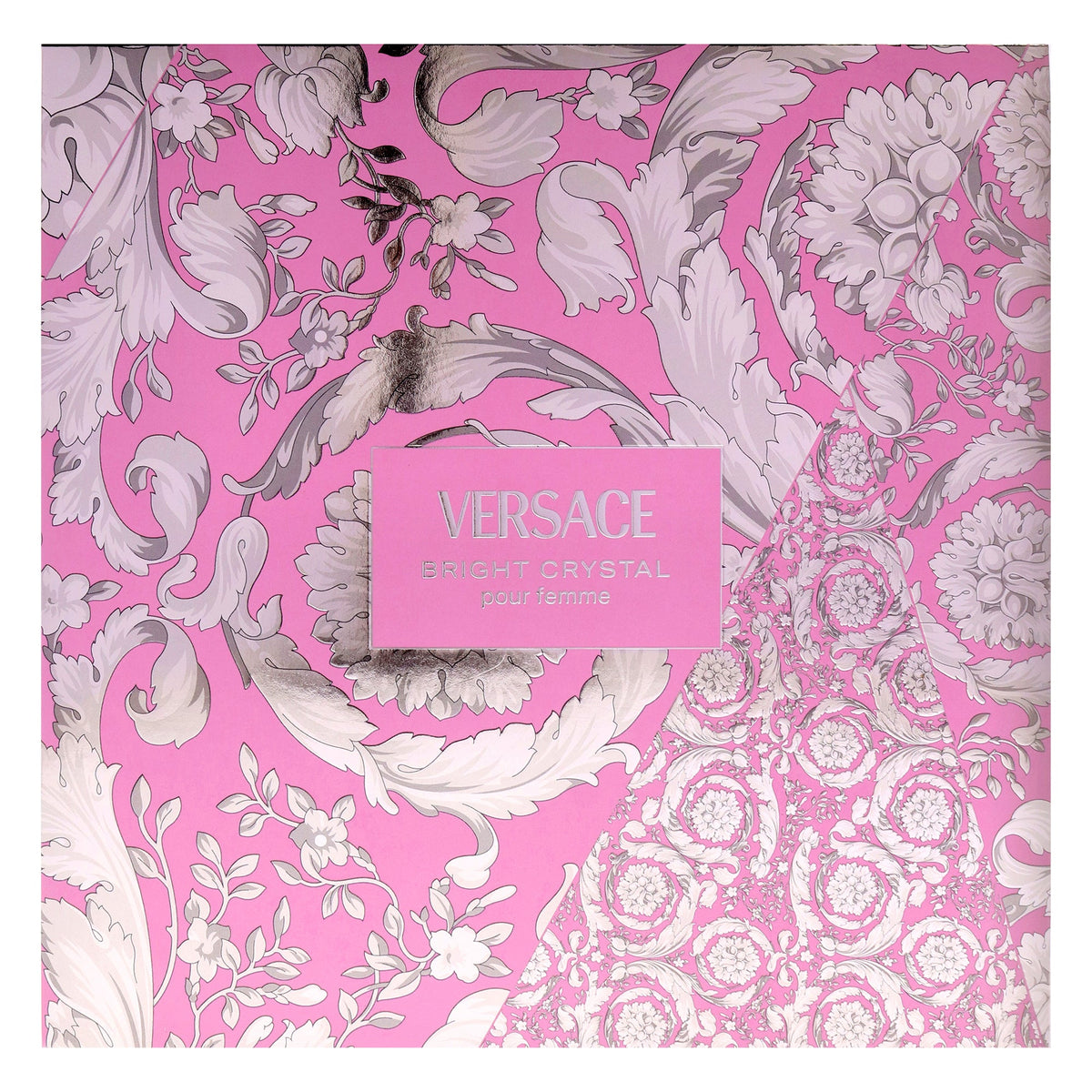 Versace Bright Crystal by Versace for Women - 4 Pc Gift Set 3oz EDT Spray, 3.4oz Body Lotion, 3.4oz Shower Gel, Round Make Up Case