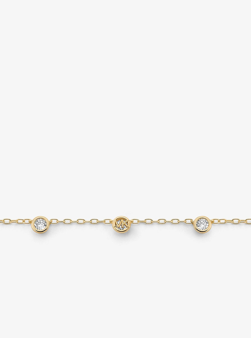 Logo Bezeled Pavé Necklace