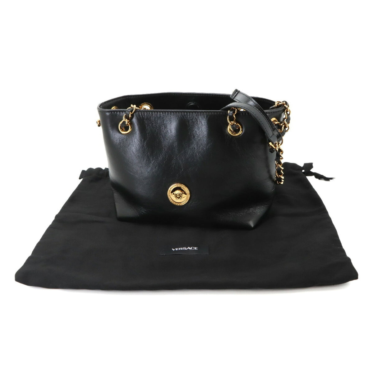Versace Leather Handbag Shoulder Bag (Pre-Owned)