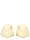 Gold Metallic Pleated Leather Sandals