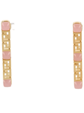 Gold Geometric Pink Accent Earrings