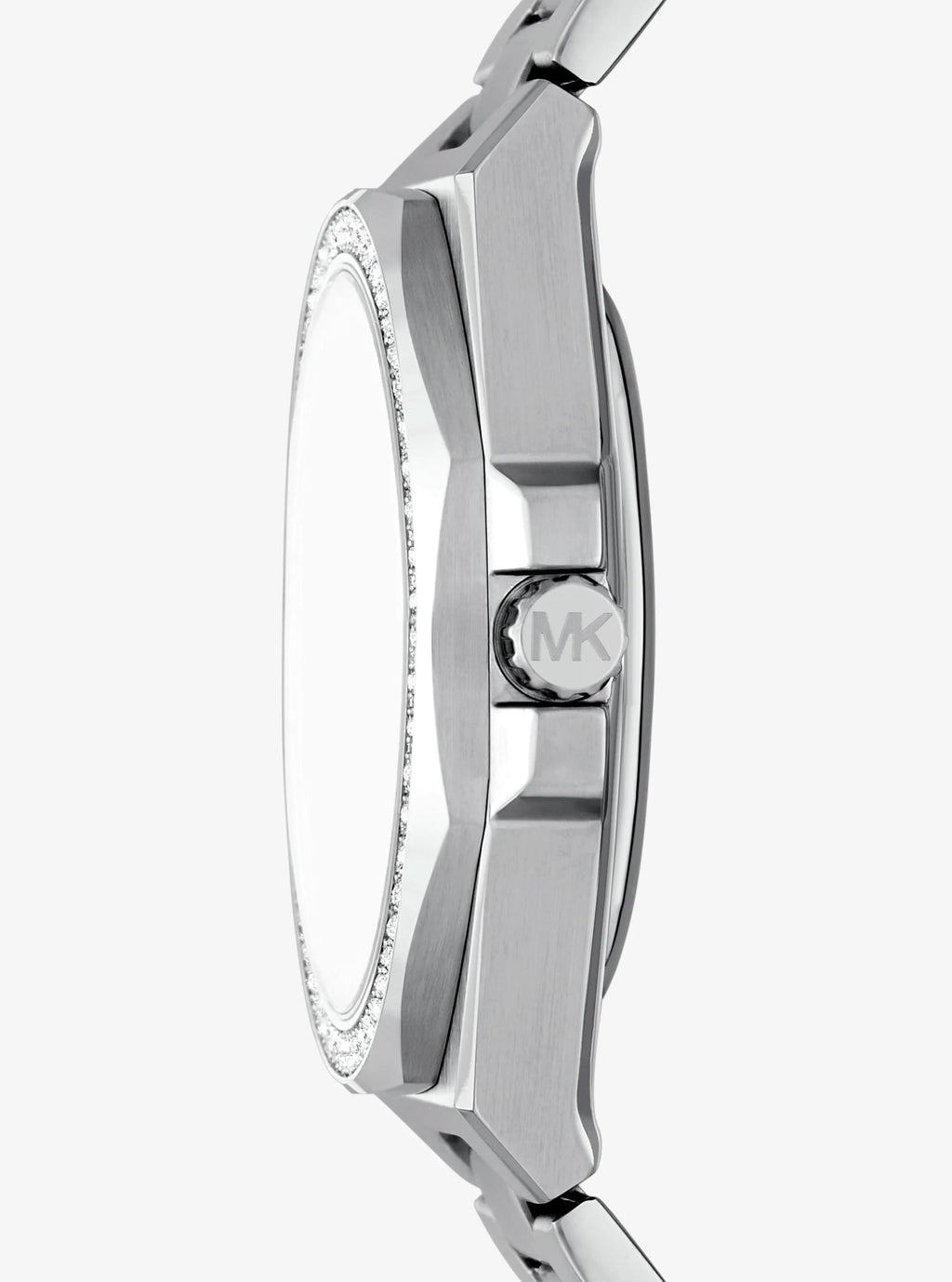 Oversized Callum Pavé Silver-Tone Watch