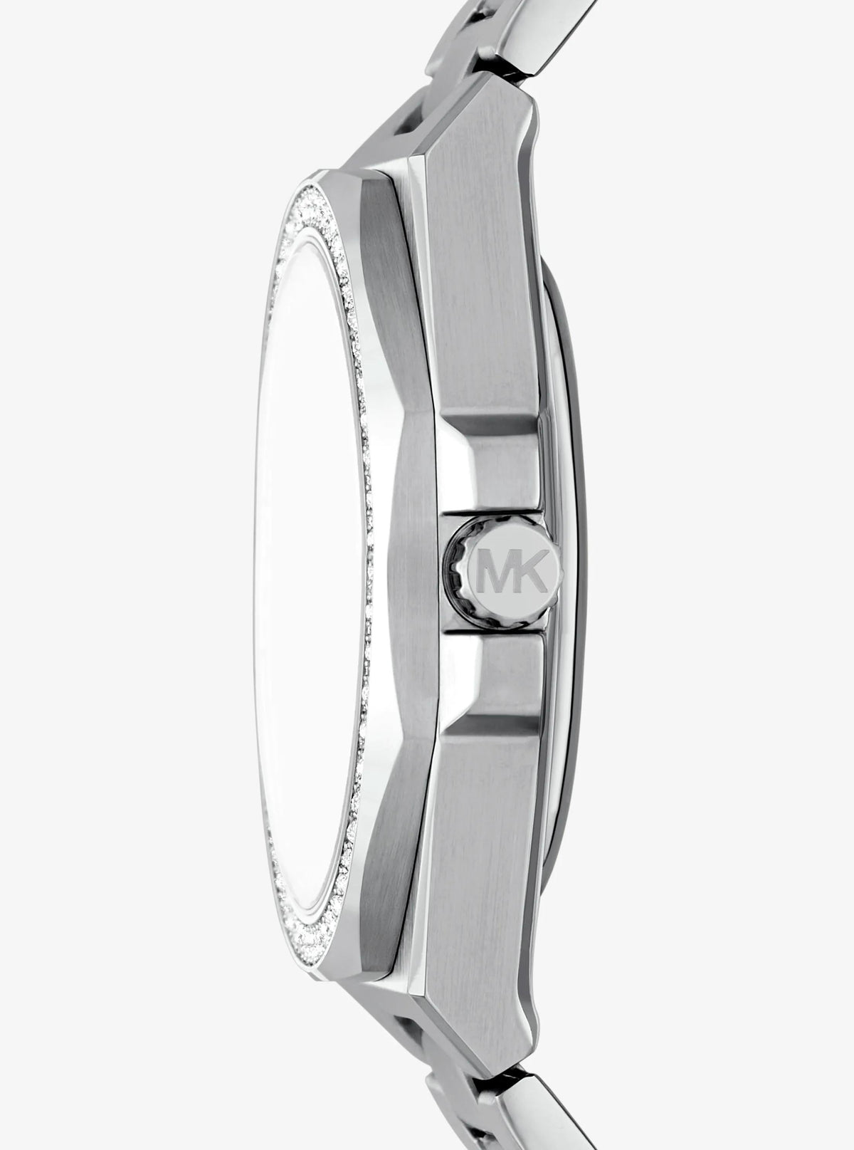 Oversized Callum Pavé Silver-Tone Watch