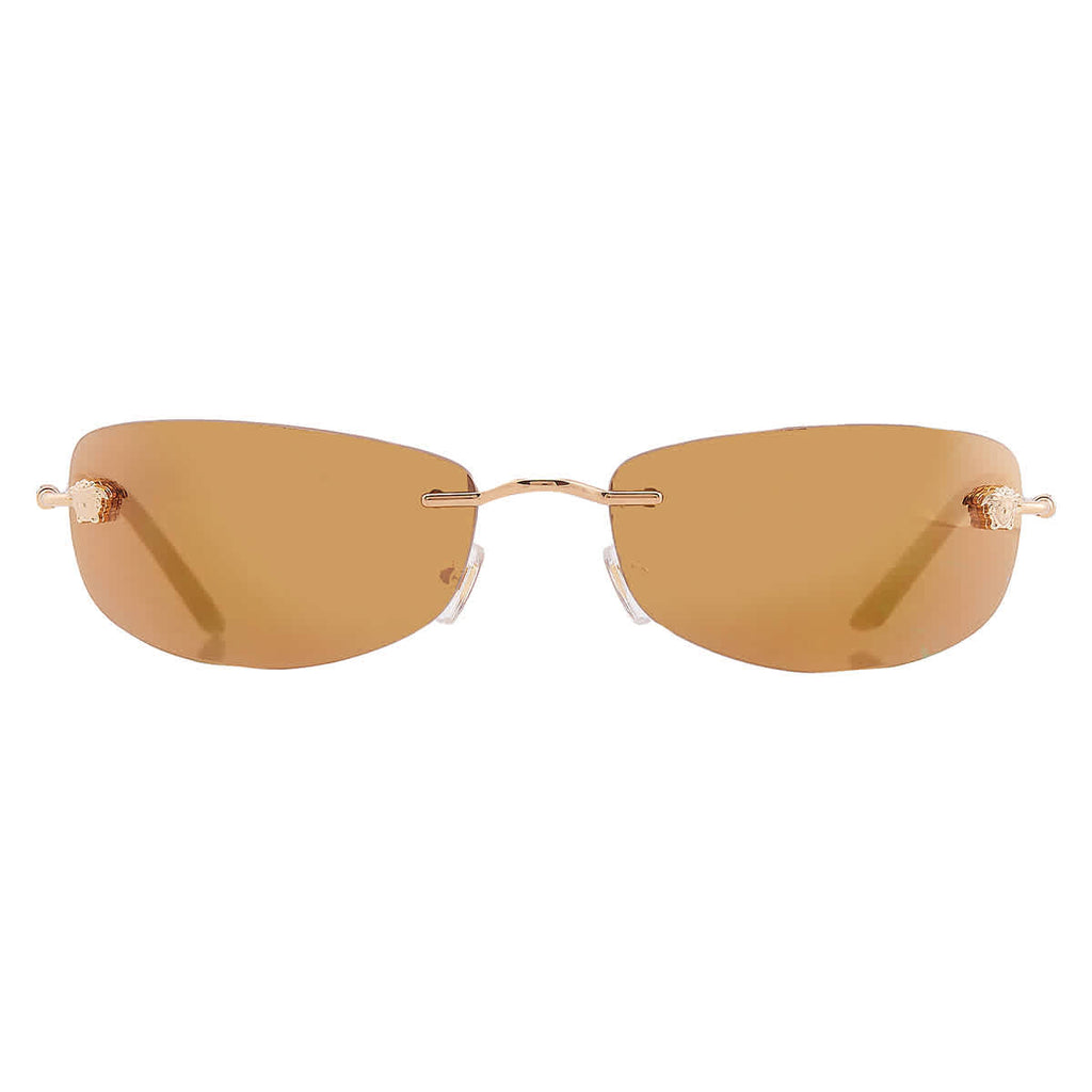 Versace Bronze Mirror Gold Rectangular Men's Sunglasses VE2279 10027I 60