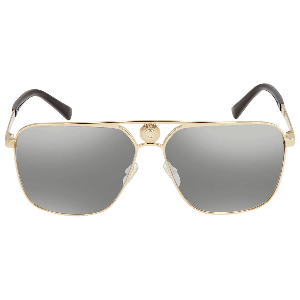 Versace Light Gray Mirror Silver Rectangular Men's Sunglasses VE2238 12526G 61