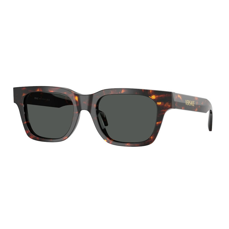 Versace Sunglasses Square Full Rim, Havana Frame And Dark Grey Lens Ve44865550987