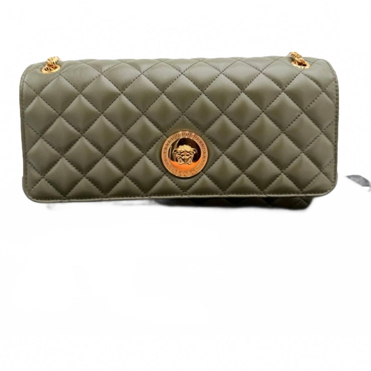 Women's La Medusa Quilted Lambskin Chain Strap Crossbody Bag In Olive Green
