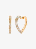 Pavé Heart Hoop Earrings