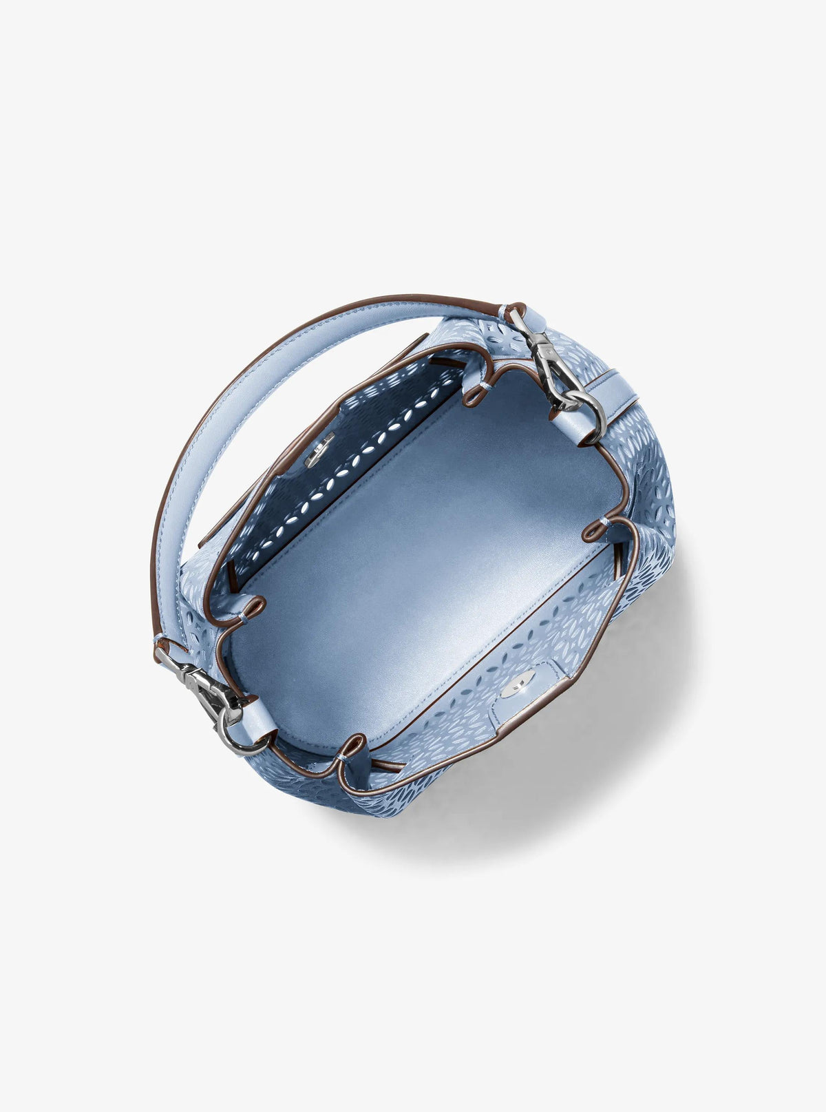 Carson Small Floral Laser Cut Bucket Crossbody Bag