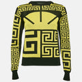 Versace Black/yellow Greca Pattern Jersey Crewneck Sweatshirt