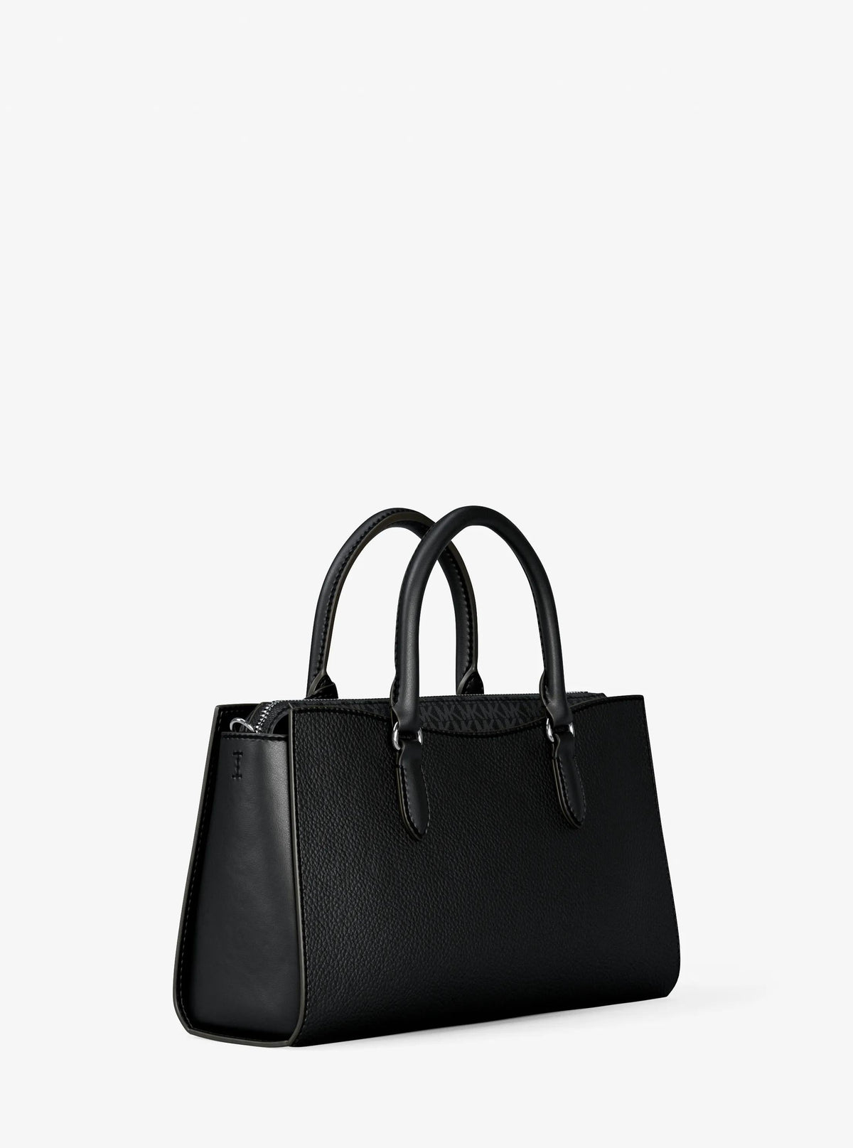 Arden Medium Pebbled Leather and Signature Logo Top-Zip Satchel