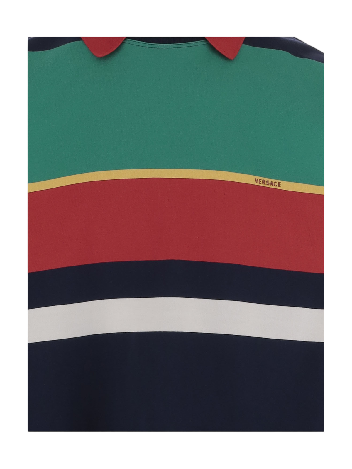 Multi Striped Cropped Cotton Polo Shirt