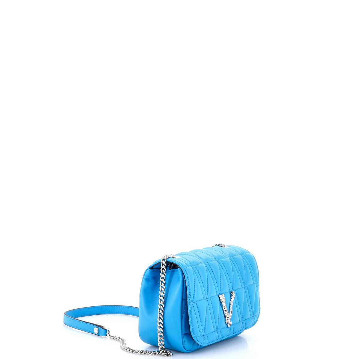 Virtus Chain Flap Shoulder Bag Quilted Leather Mini