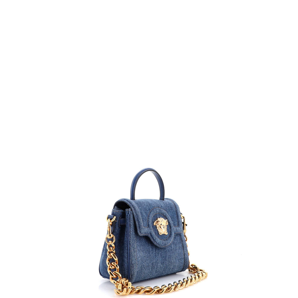 La Medusa Top Handle Bag Denim Small