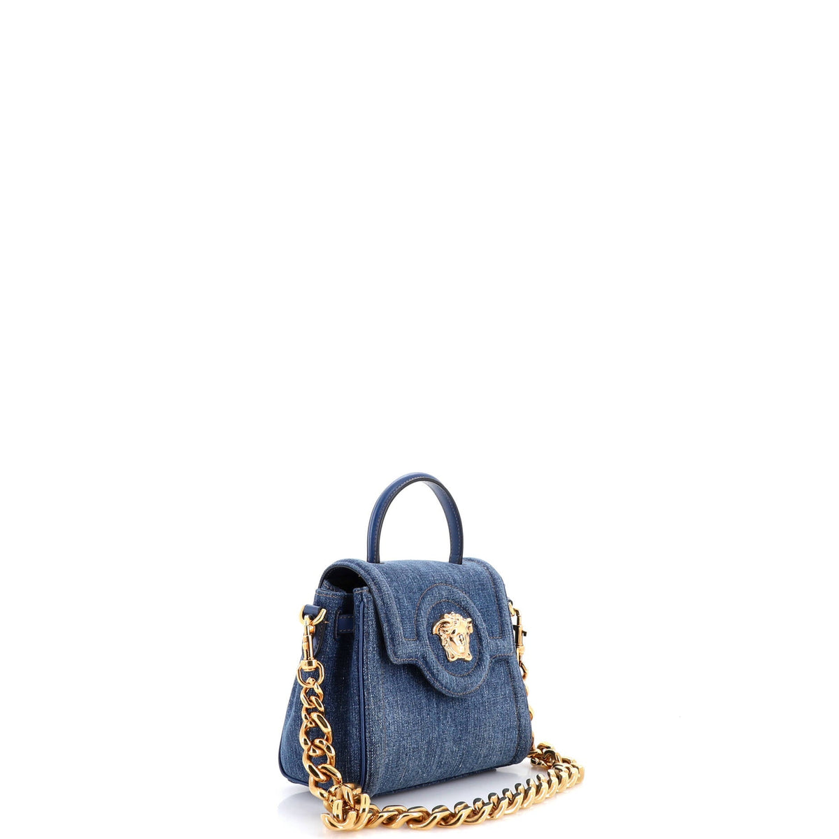 La Medusa Top Handle Bag Denim Small