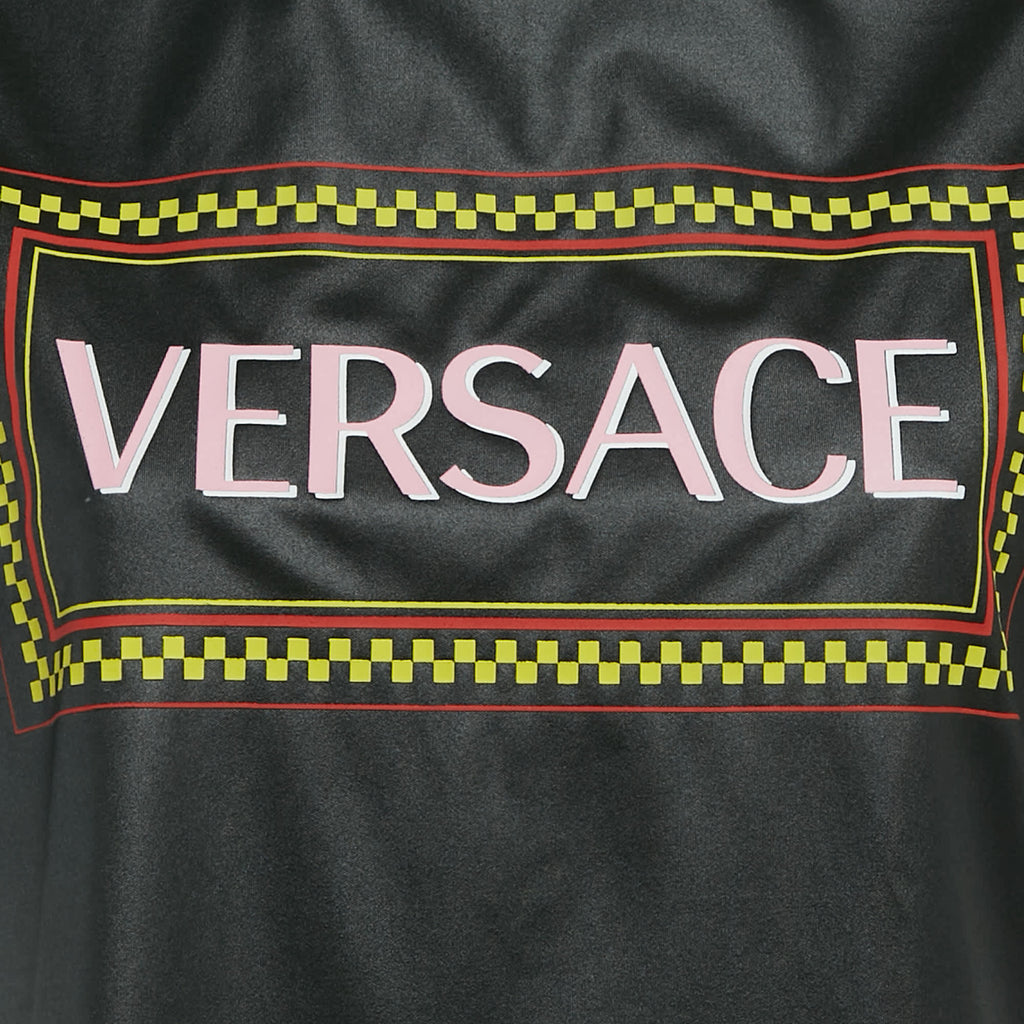 Gianni Versace Black Graphic Logo Detail Jersey T-Shirt