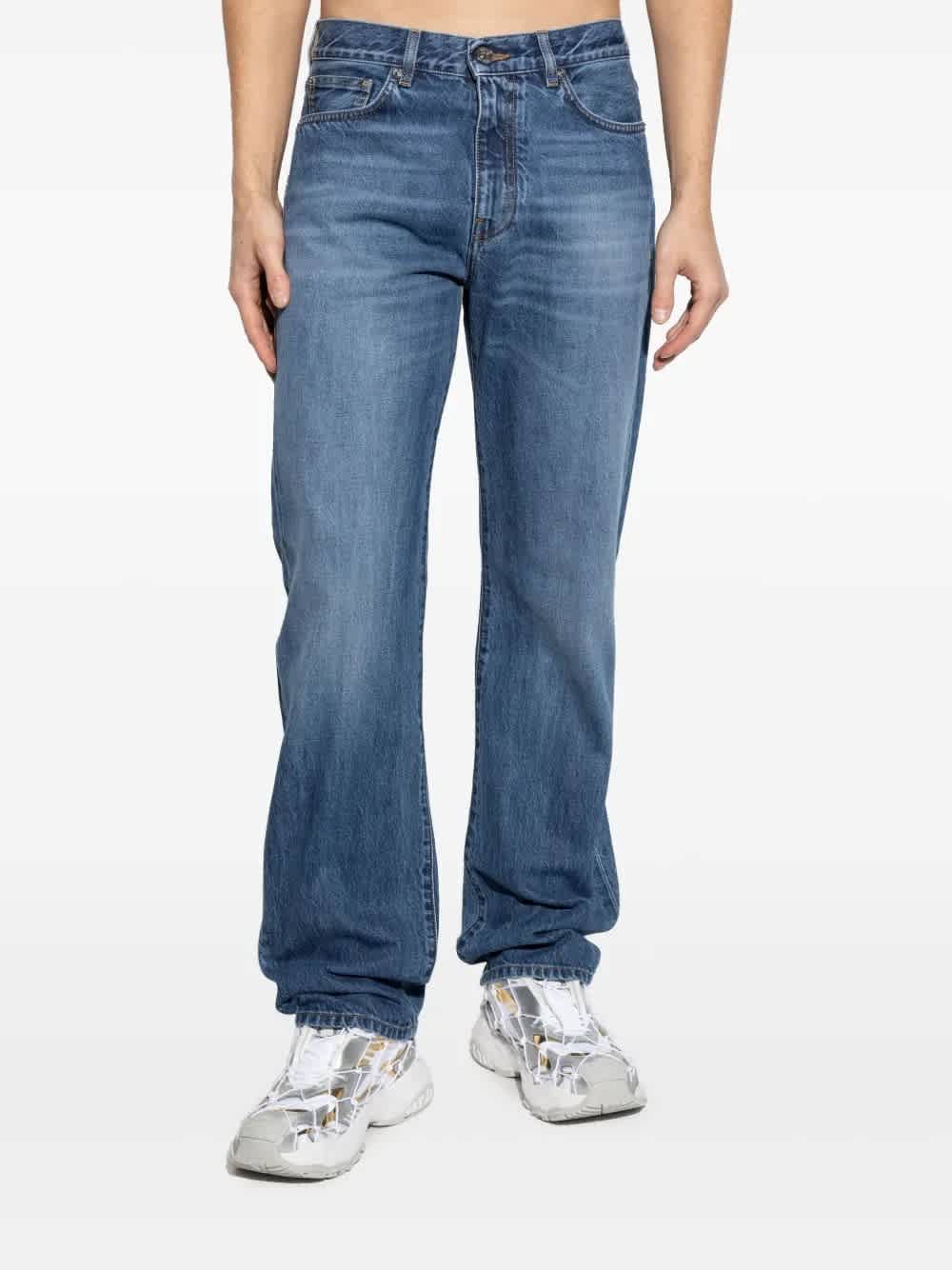 Versace Light Wash Straight Jeans