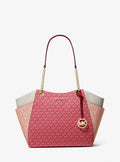 Jet Set Large Color-Block Signature Logo Tote Bag
