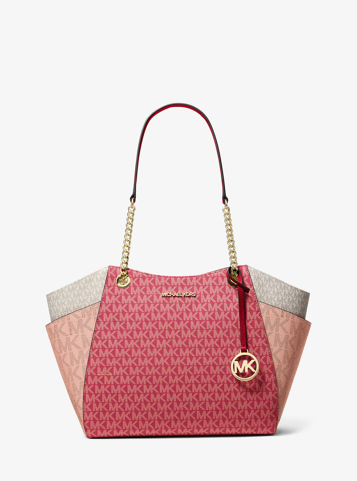 Jet Set Large Color-Block Signature Logo Tote Bag
