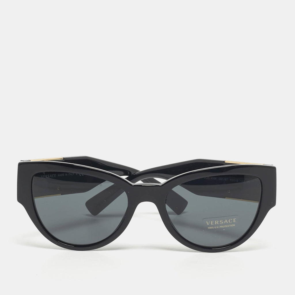 Versace Black Mod 4398 Medusa Cat Eye Sunglasses