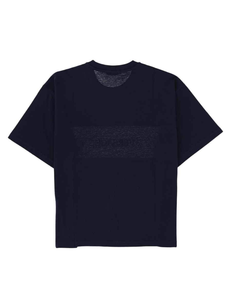 Blue Logo Striped Short-Sleeve Cotton T-Shirt