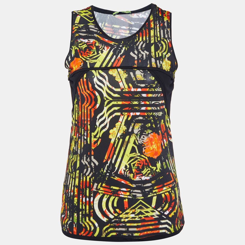 Versace Jeans Black Printed Jersey Tank Top