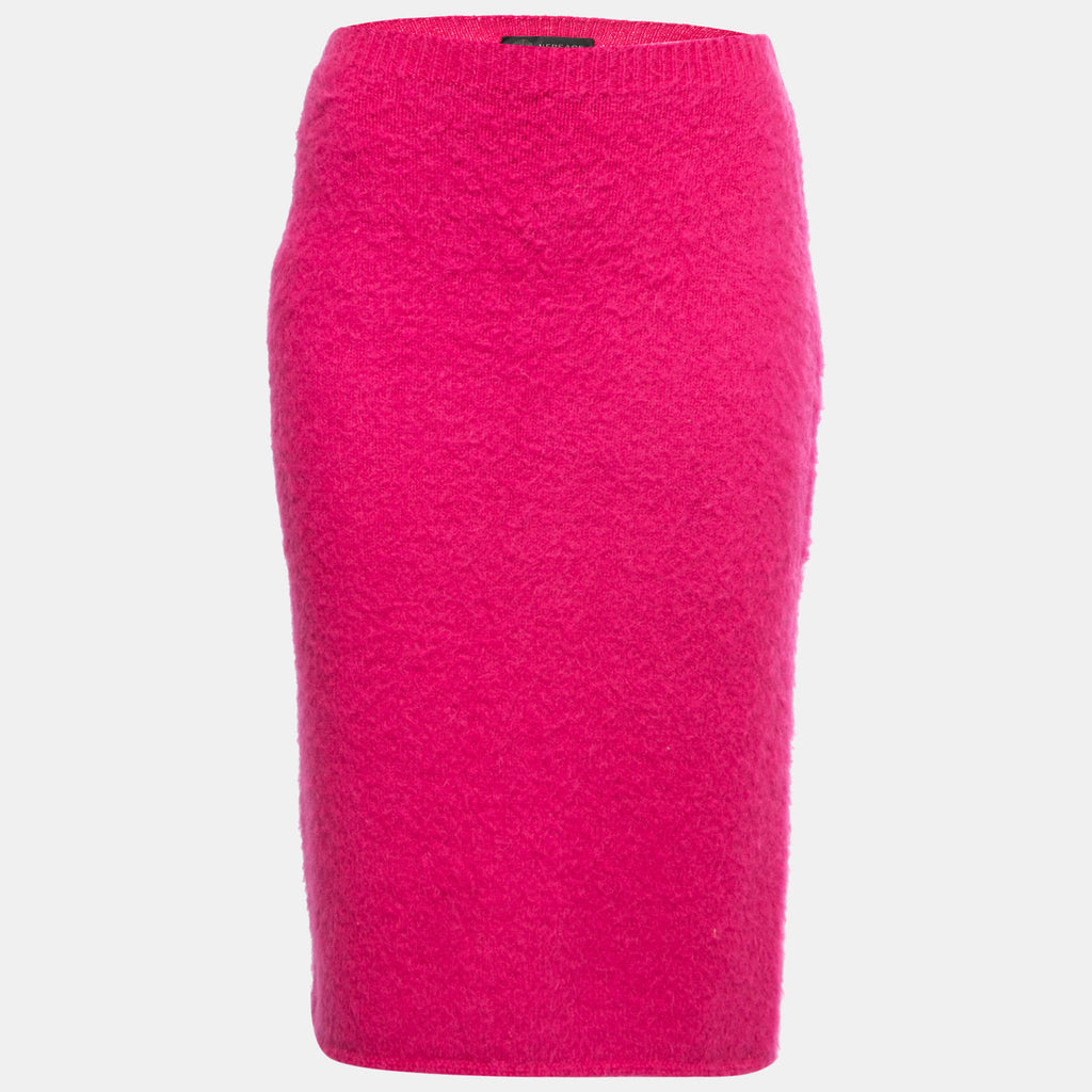Versace Hot Pink Mohair Blend Knit Pencil Skirt