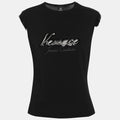Versace Jeans Couture Vintage Black Logo Embroidered Jersey Sleeveless Top