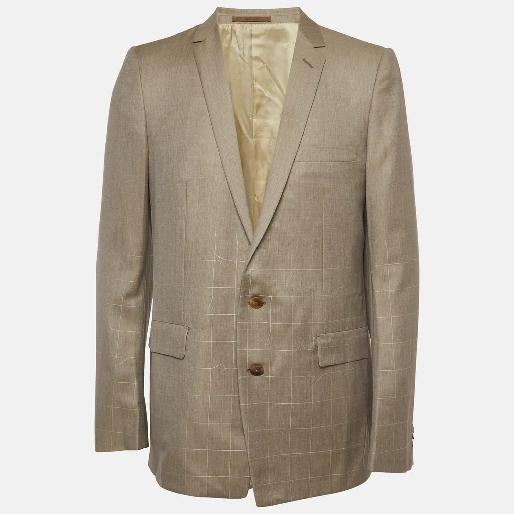 Versace Grey Cotton Buttoned Regular Fit Blazer