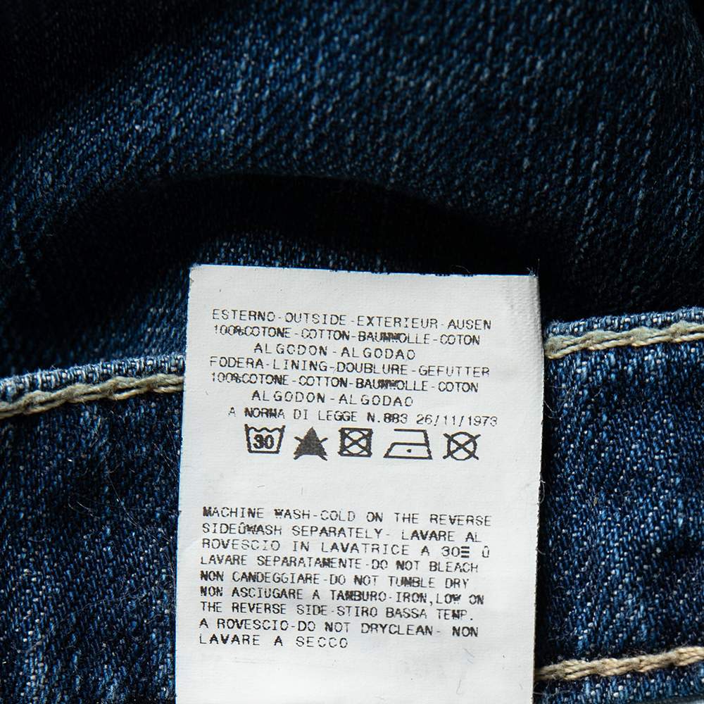 Versace Vjc Navy Blue Denim Washed Jeans