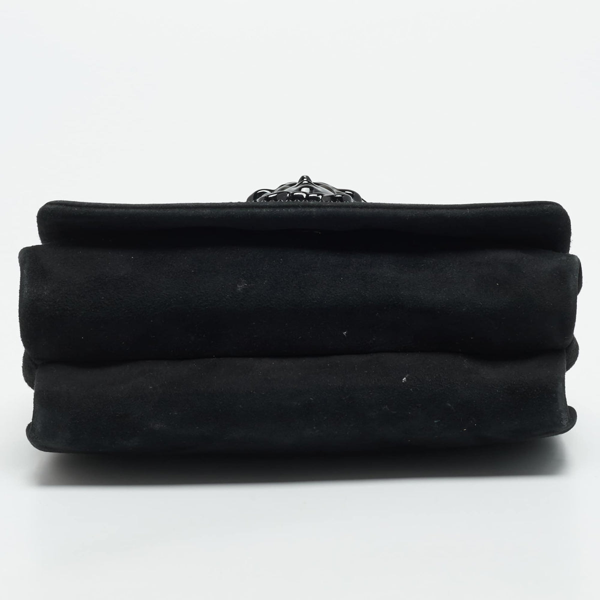 Versace Sultan Medusa Black Crystal Embellished Suede Shoulder Bag