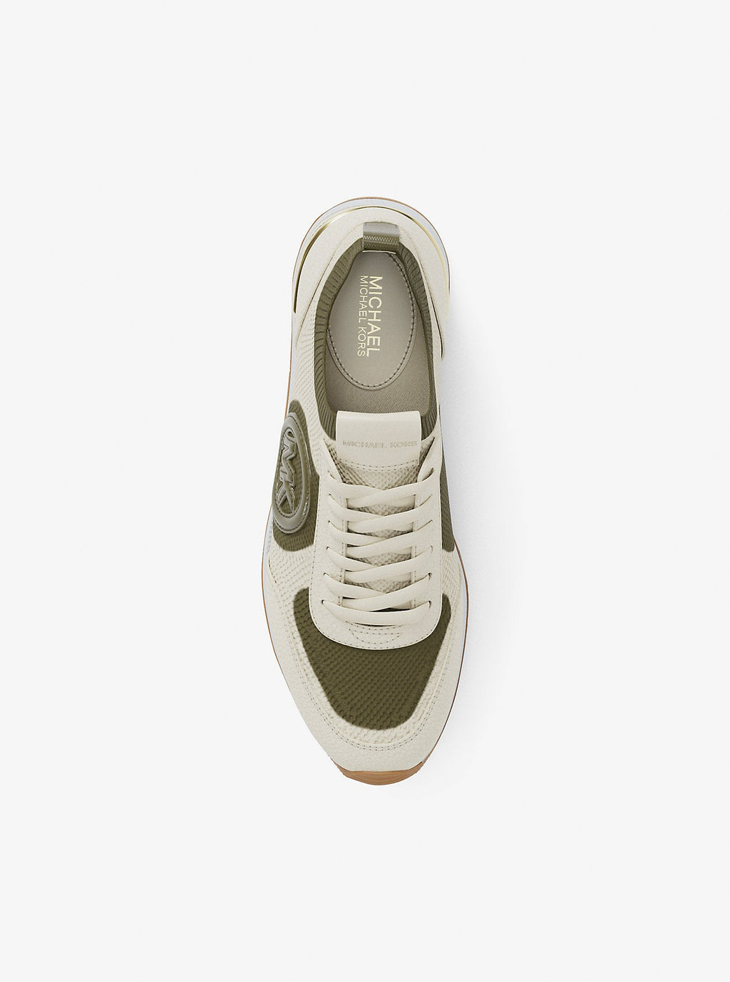 Michael Kors Outlet Jenkins Two-Tone Stretch Knit Trainer