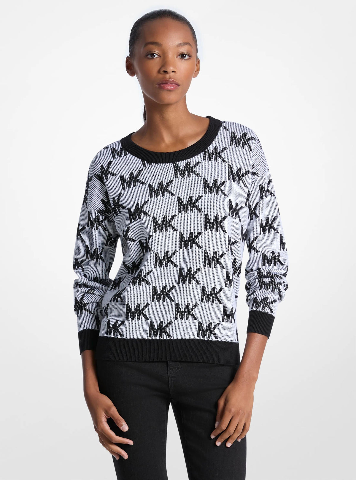 Logo Jacquard Knit Sweater