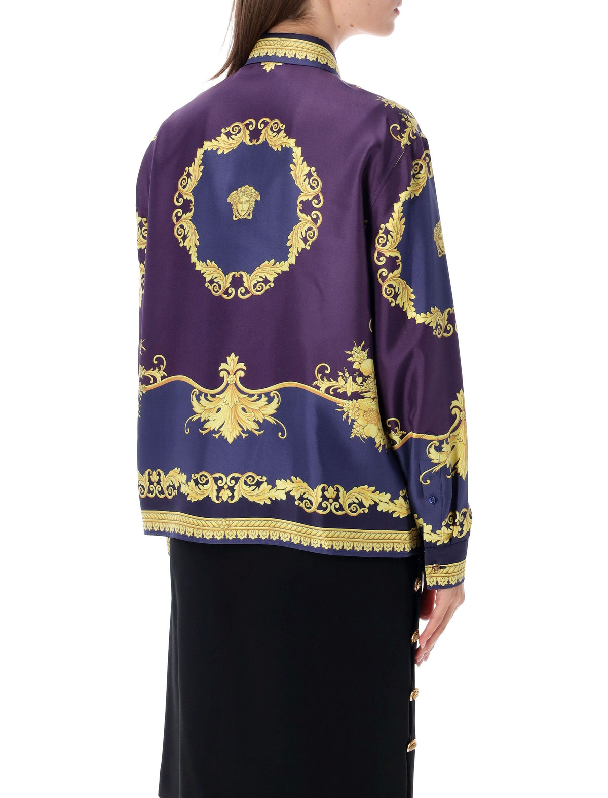 Baroque Golden Floral Print Shirt