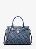 Hamilton Medium Matelassé Denim Satchel